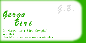 gergo biri business card